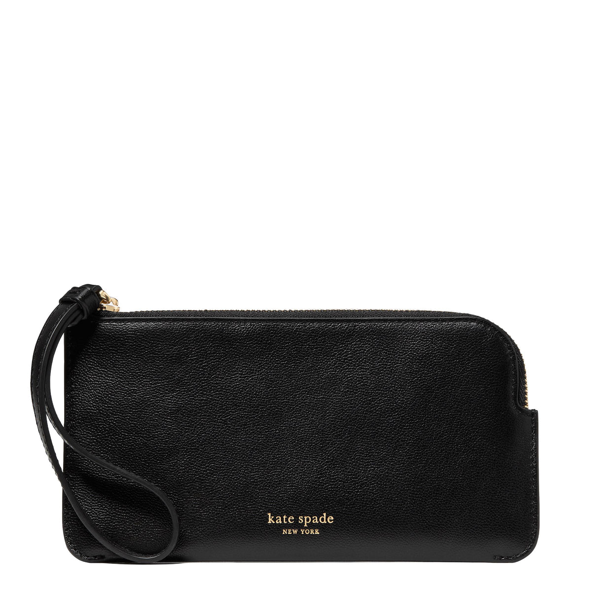 ZIPPY SMOOTH LEATHER SMALL WRISTLET - BLACK