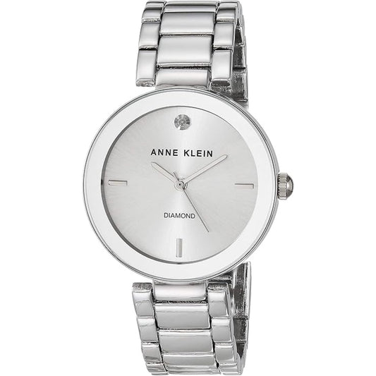 WOMEN'S SILVER DIAMOND DIAL BRACELET WATCH
